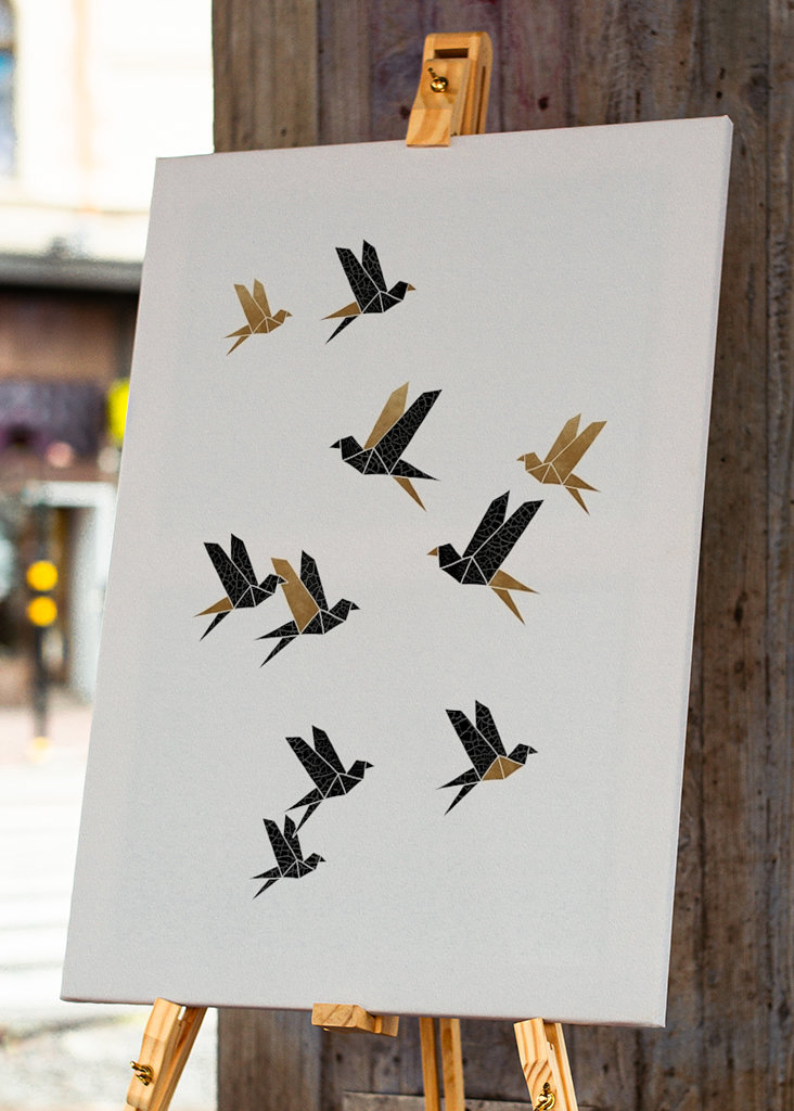 Origami Ptáci Koláž I