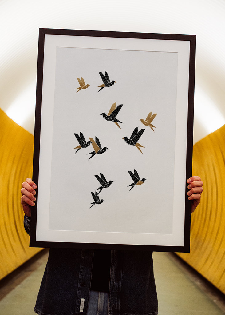 Origami Ptáci Koláž I