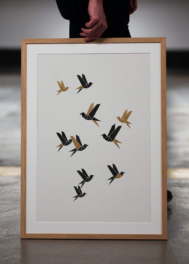 Origami Ptáci Koláž I