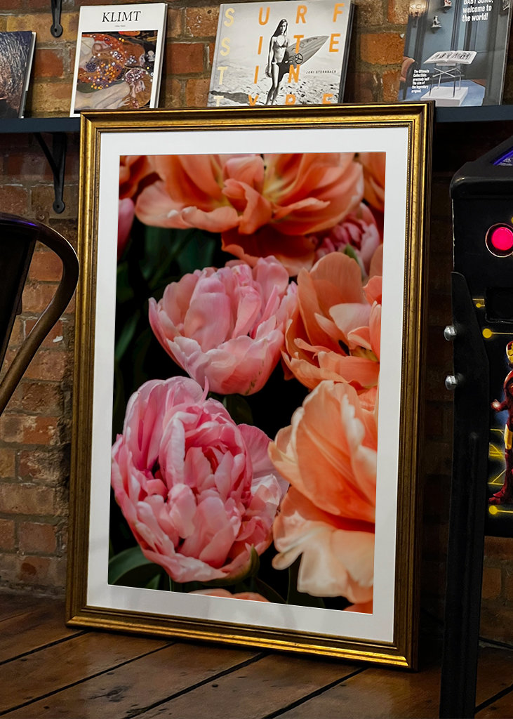 Rosa und orangefarbene Blüten