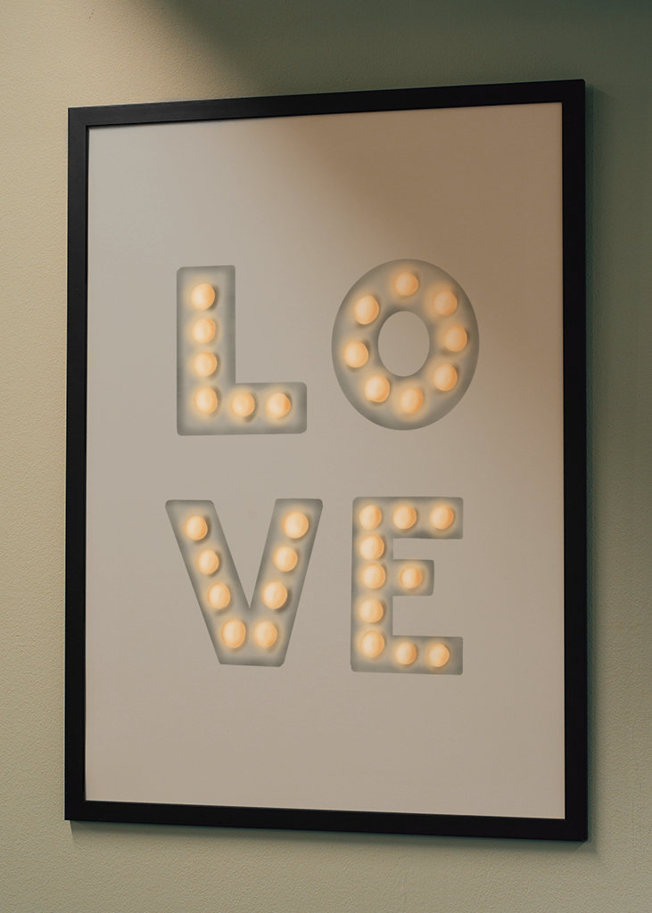 LOVE - light letters SAGE
