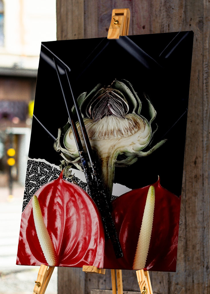 flamingo with artichoke