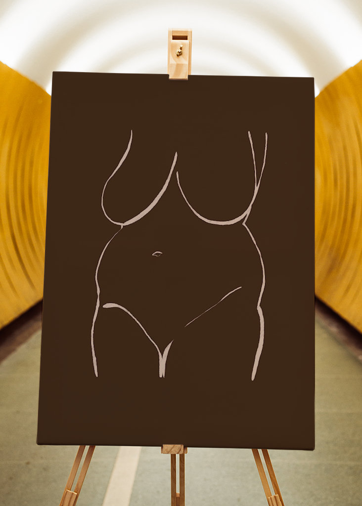 Drawing of naked woman