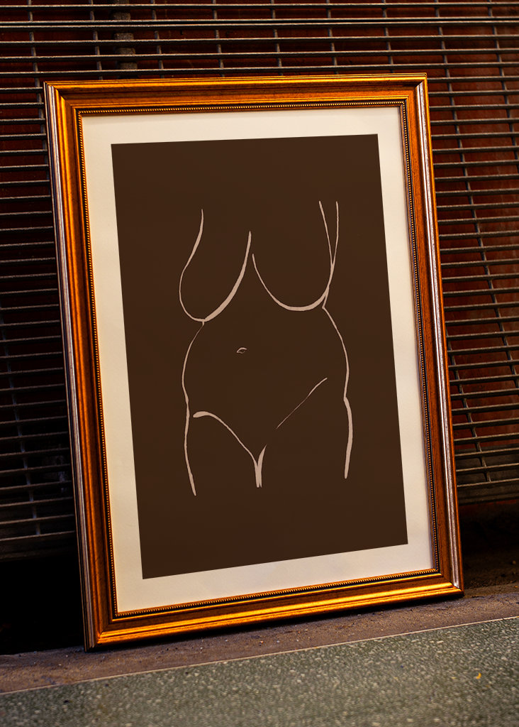 Drawing of naked woman