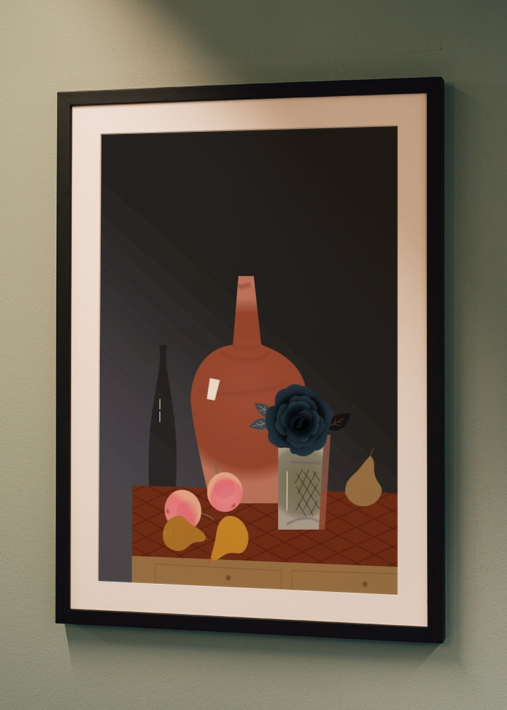 Zátiší s červeným džbánem