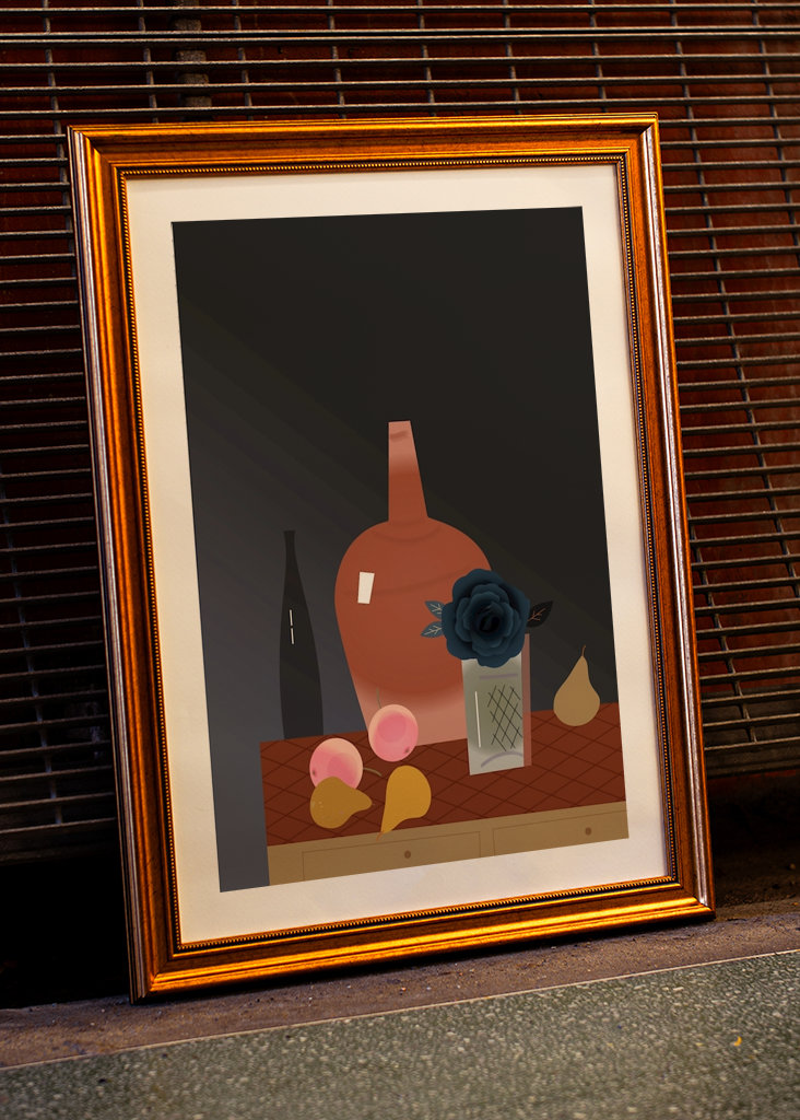 Zátiší s červeným džbánem