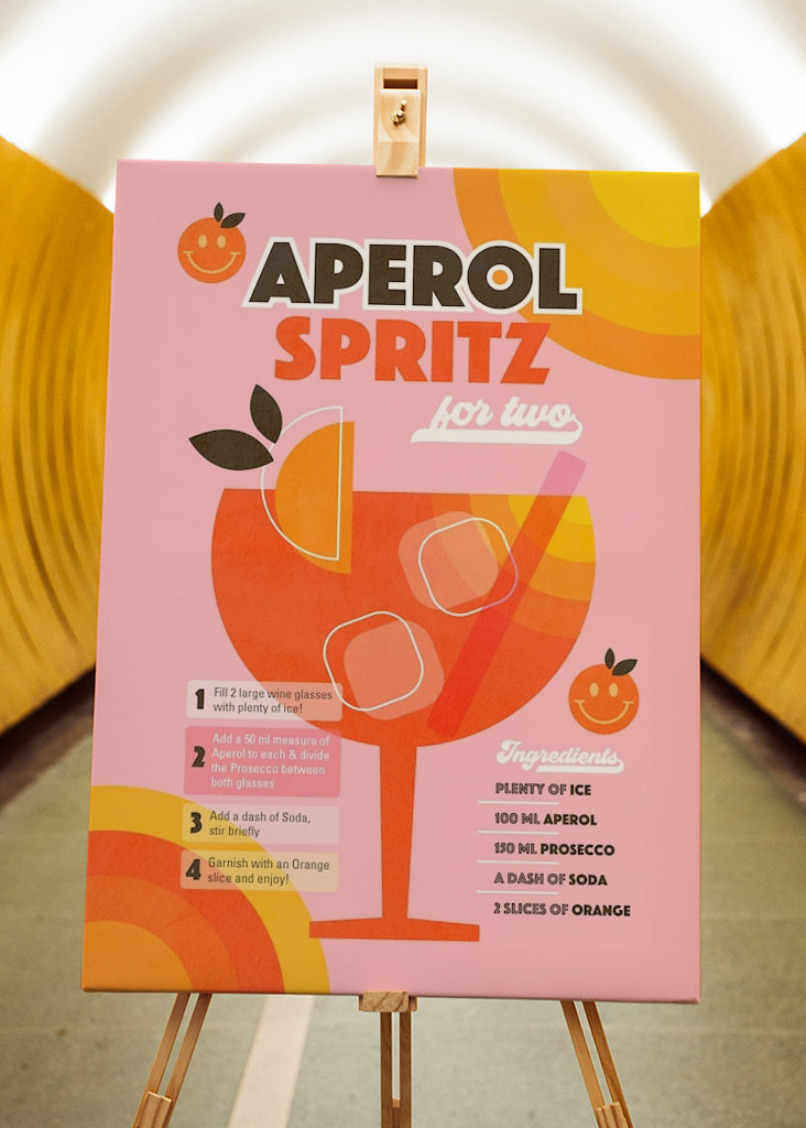 Retro Aperol Spritz Cocktail