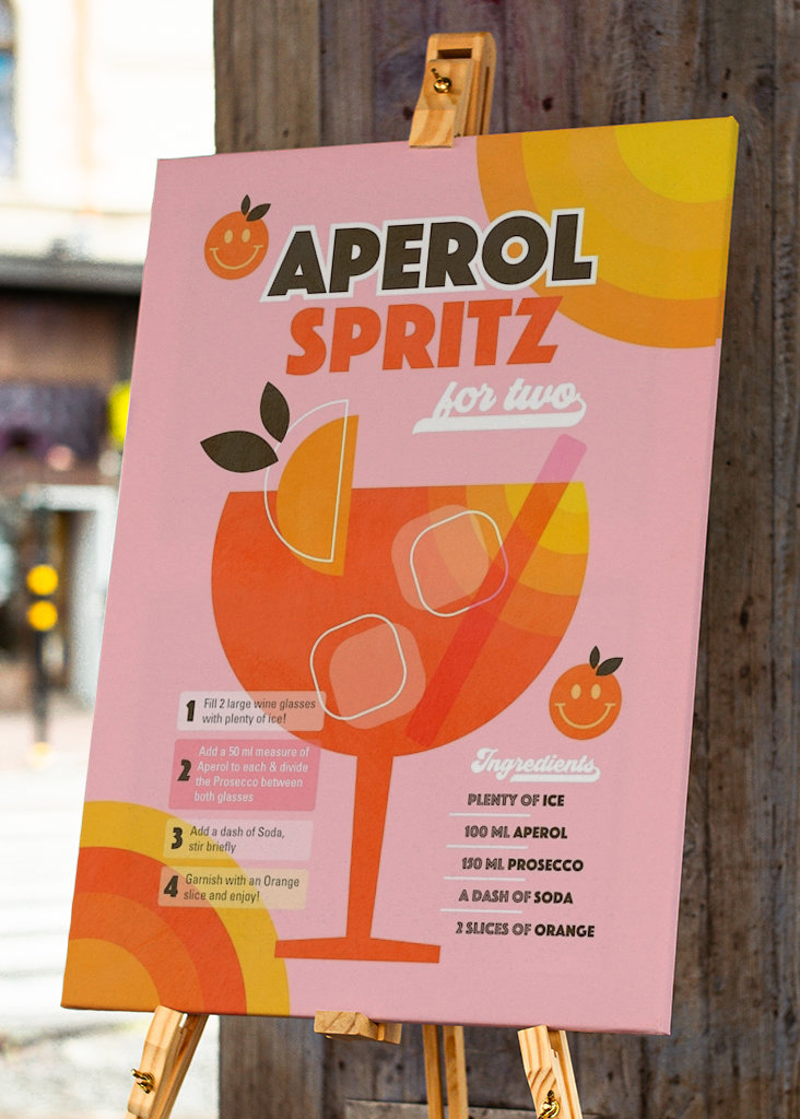 Retro Aperol Spritz Cocktail