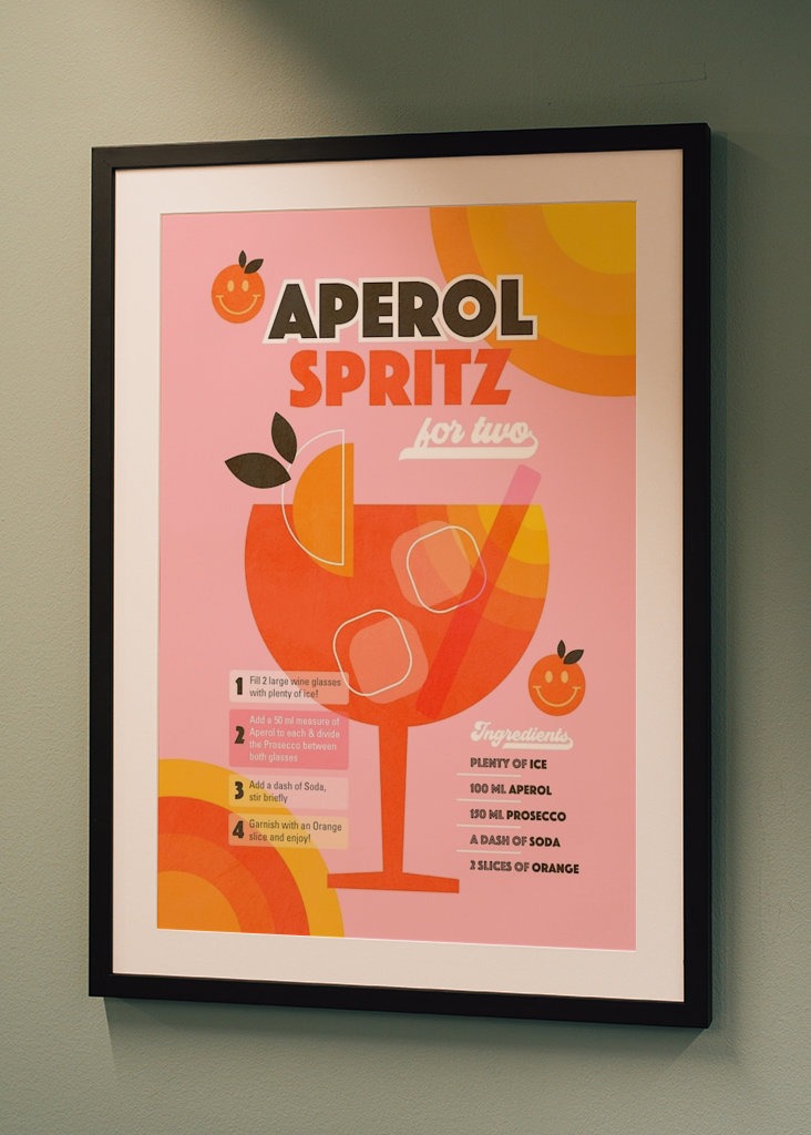 Retro Aperol Spritz Cocktail