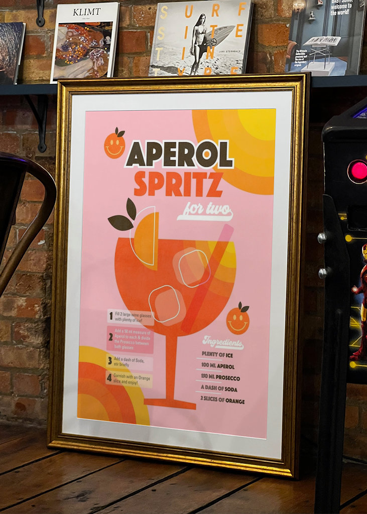 Retro Aperol Spritz Cocktail