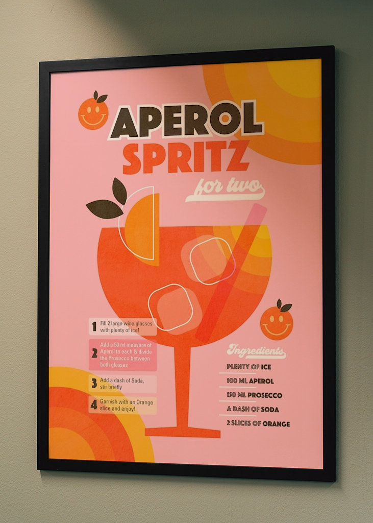 Retro Aperol Spritz Cocktail
