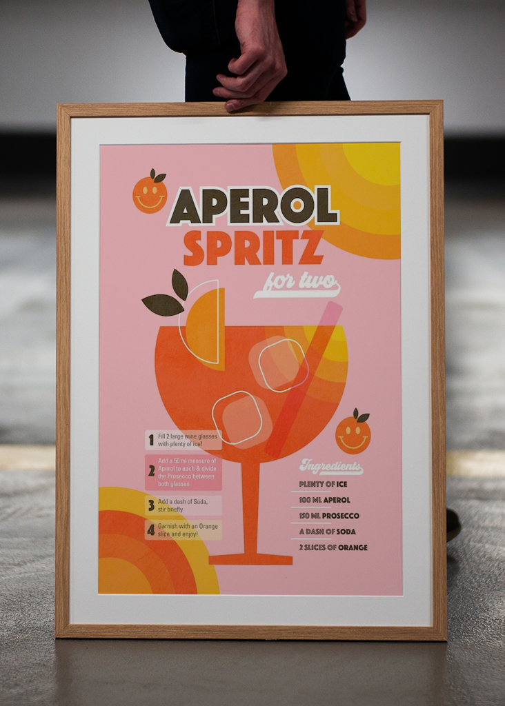 Retro Aperol Spritz Cocktail
