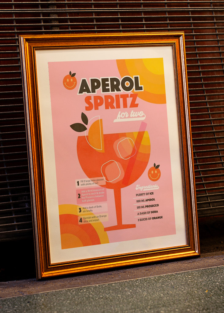 Retro Aperol Spritz Cocktail
