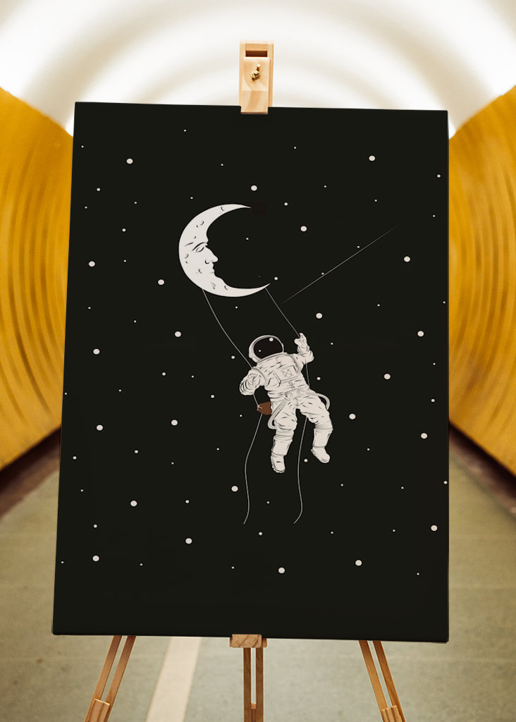 Astronaut in de ruimte Poster