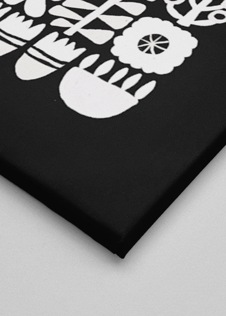 Floral Tetris - Black & White