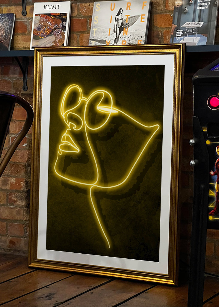 Abstrakt tegning neonhoved