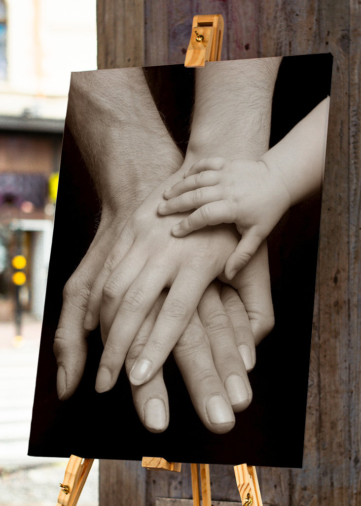 Hænder af en familie