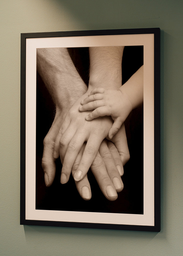 Hænder af en familie