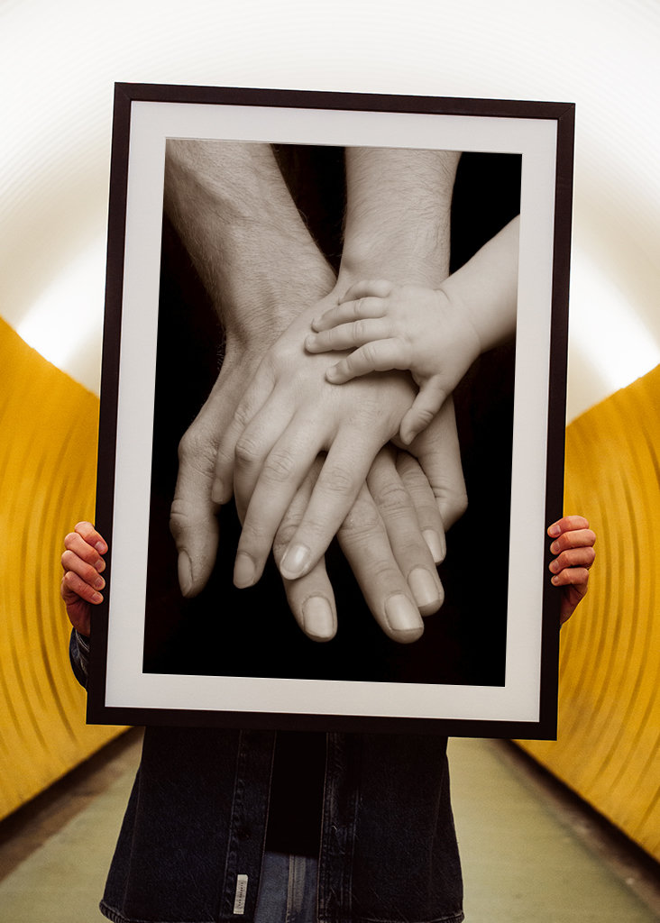 Hænder af en familie