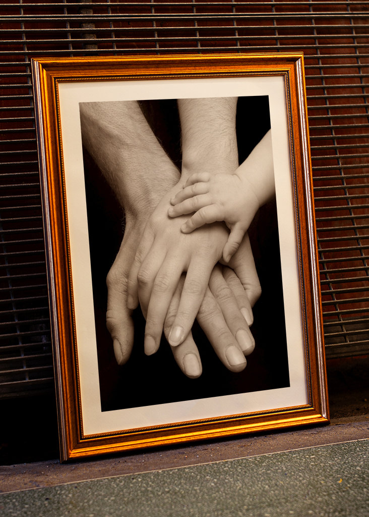 Hænder af en familie