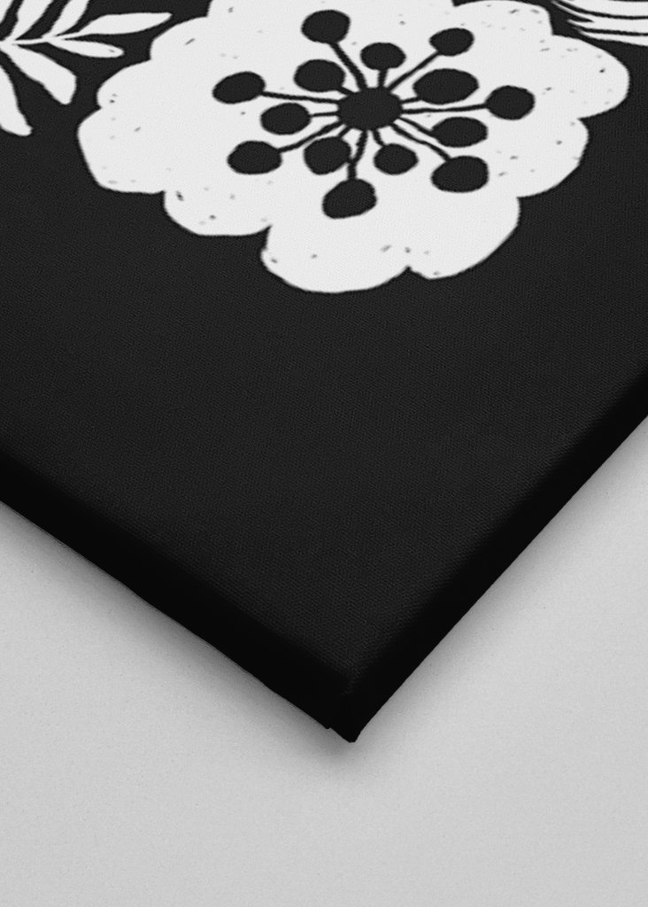 Floral Tetris - Black & White2