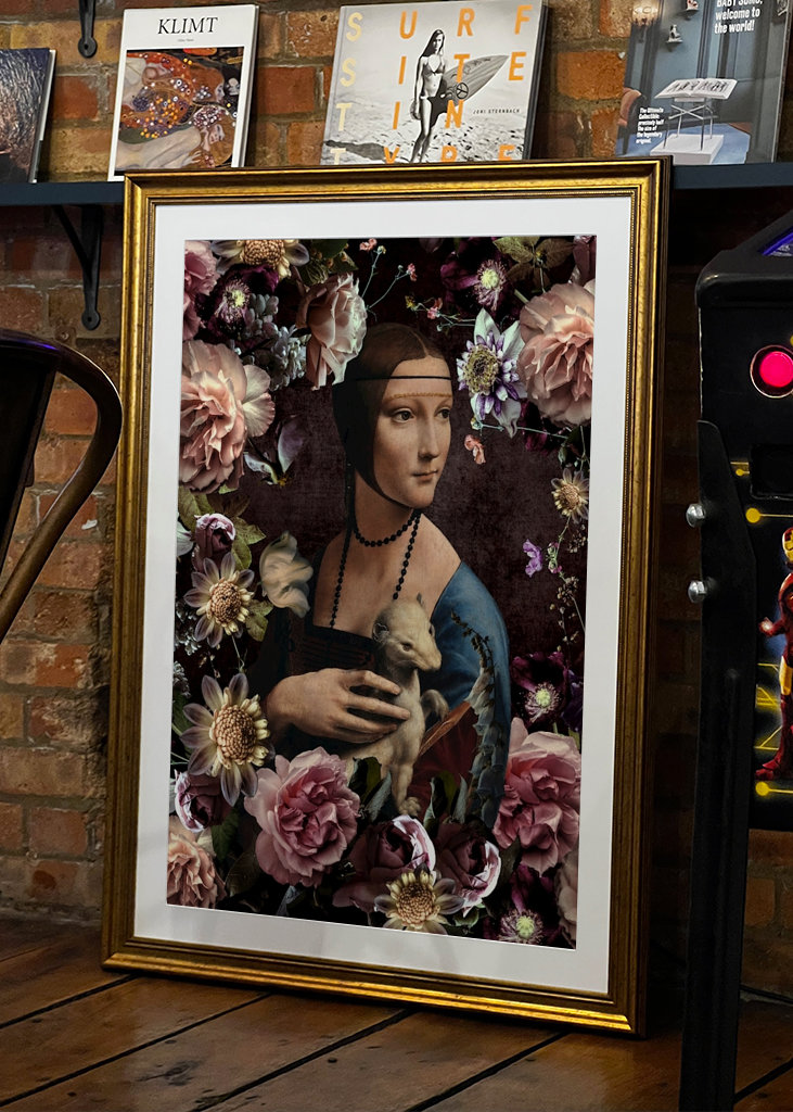 Dama z gronostajem i kwiatami