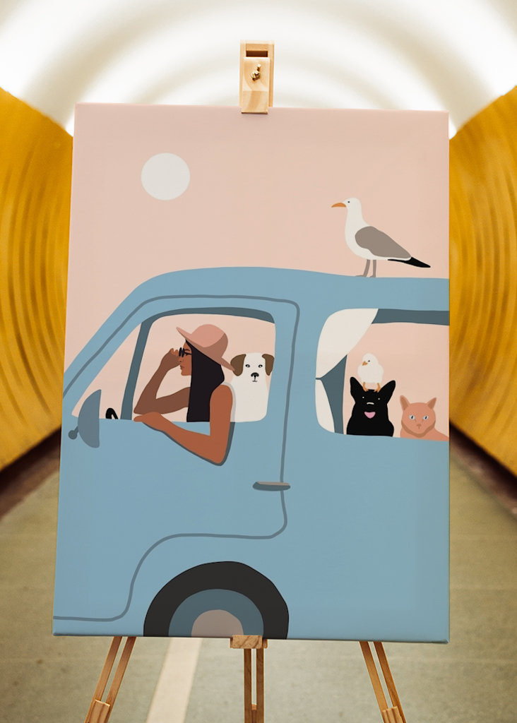 Rodinný výlet v modré dodávce