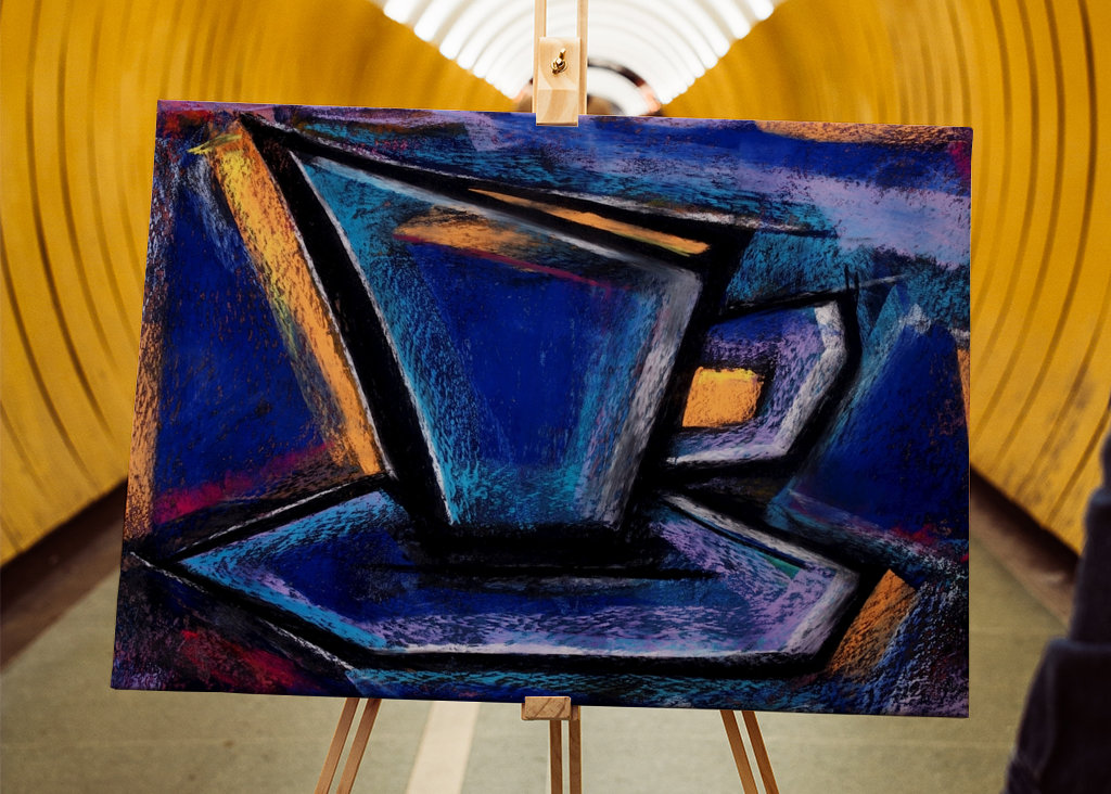 Kaffee Tasse - Pastellkreide 