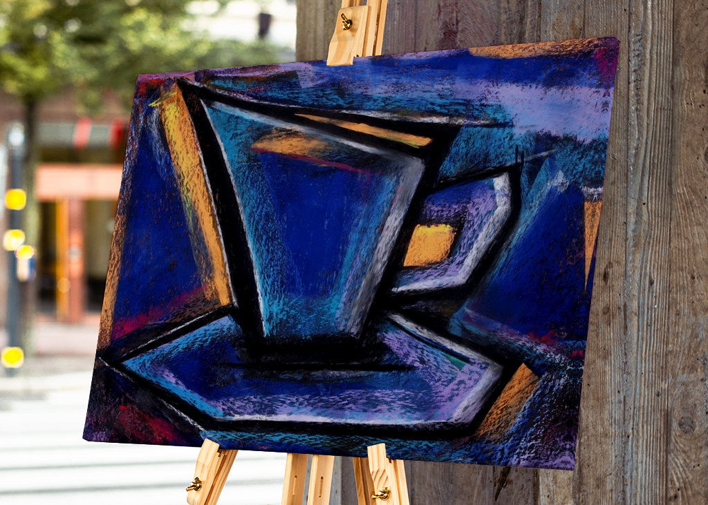 Kaffee Tasse - Pastellkreide 