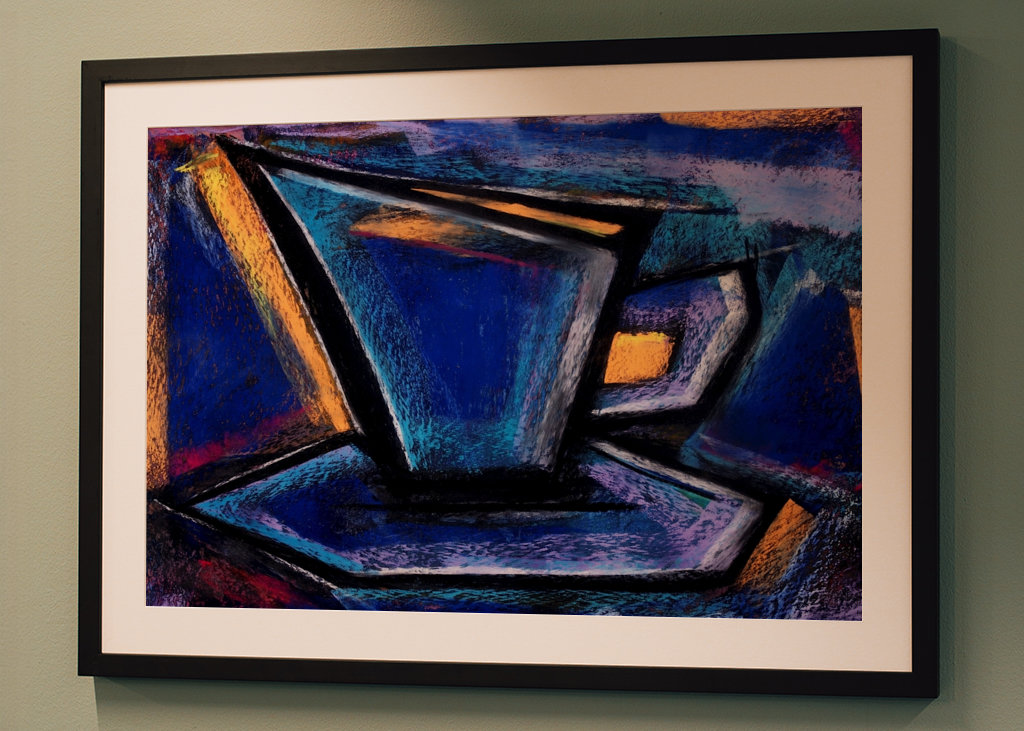 Kaffee Tasse - Pastellkreide 