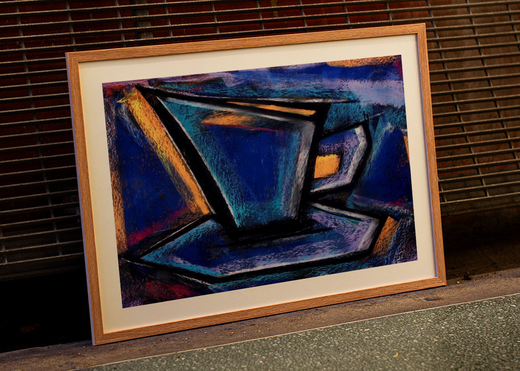 Kaffee Tasse - Pastellkreide 