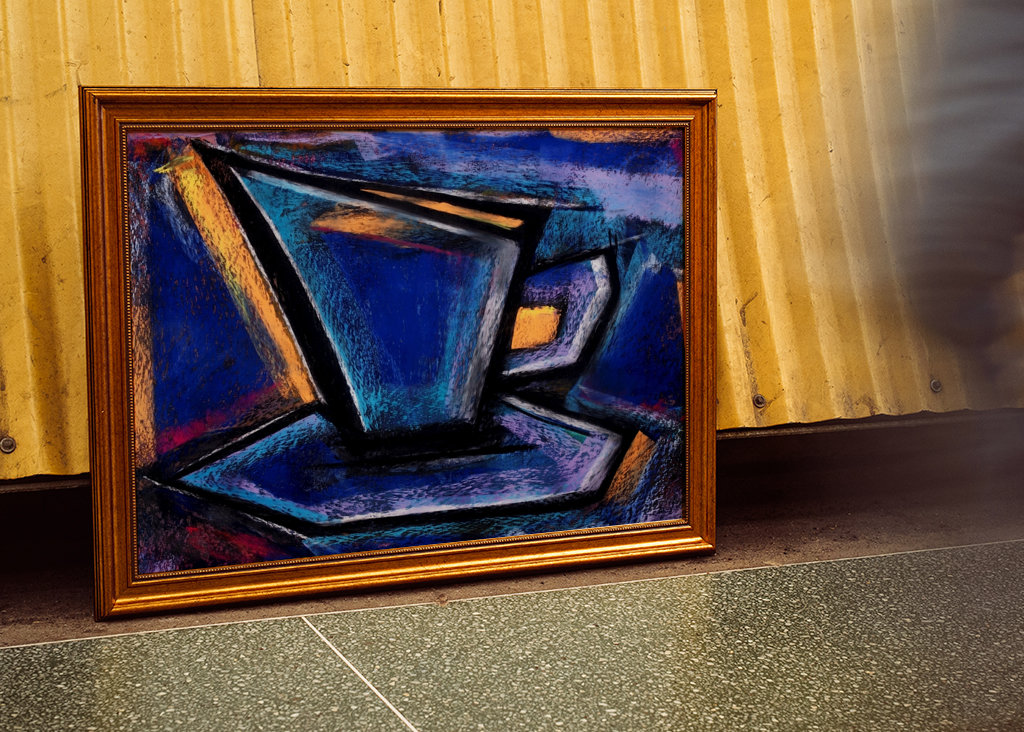 Kaffee Tasse - Pastellkreide 