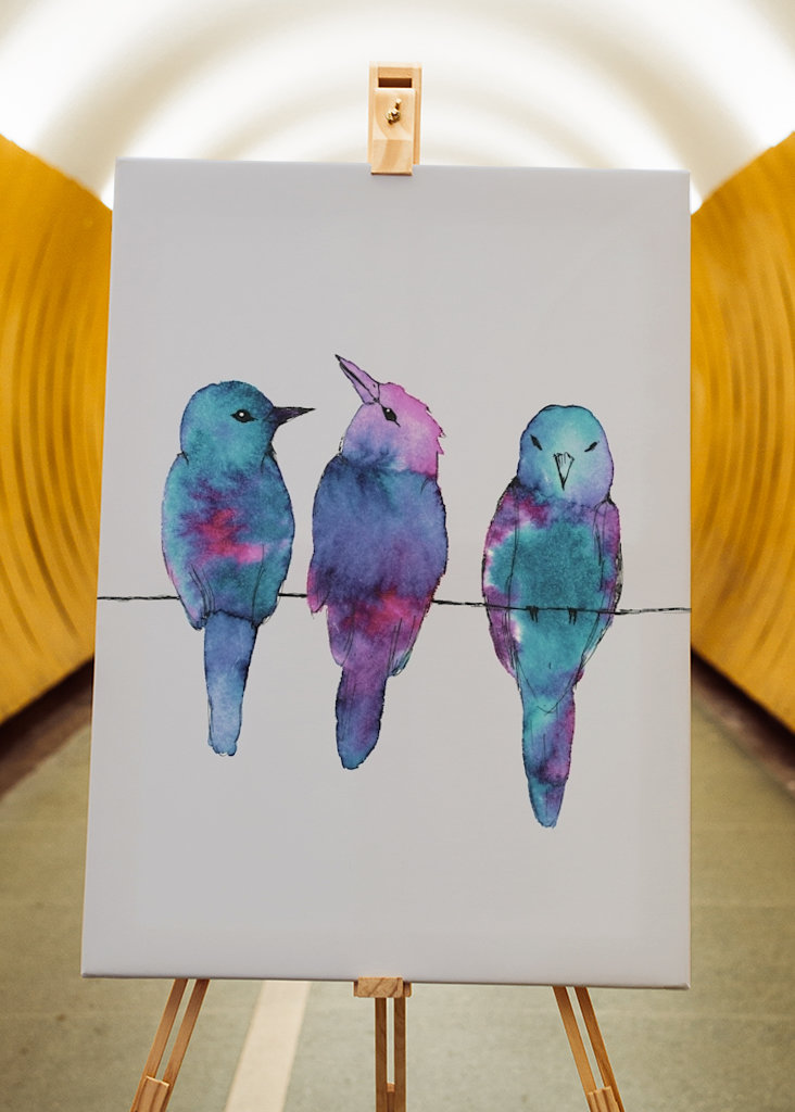  Three birds on a wire	