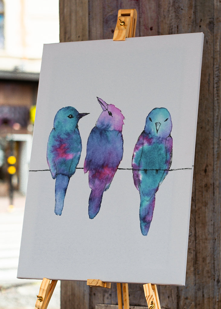  Three birds on a wire	