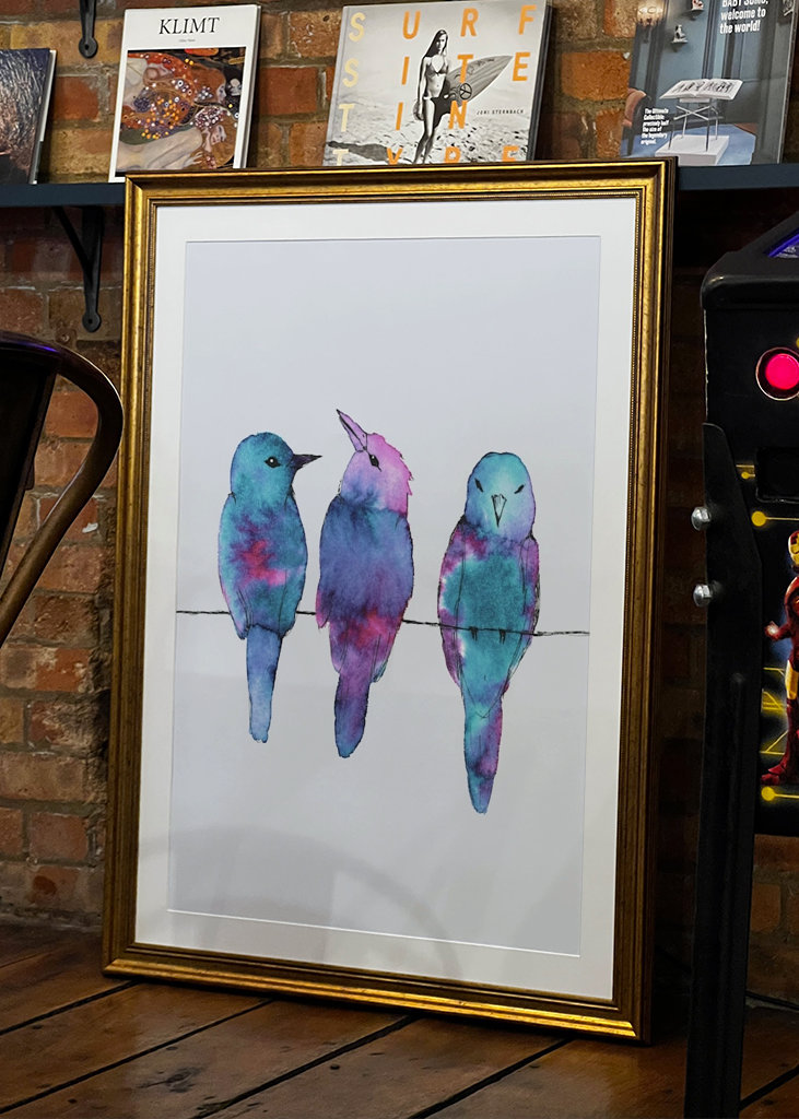  Three birds on a wire	