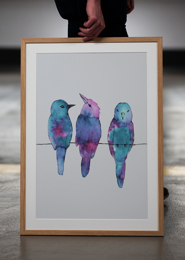  Three birds on a wire	