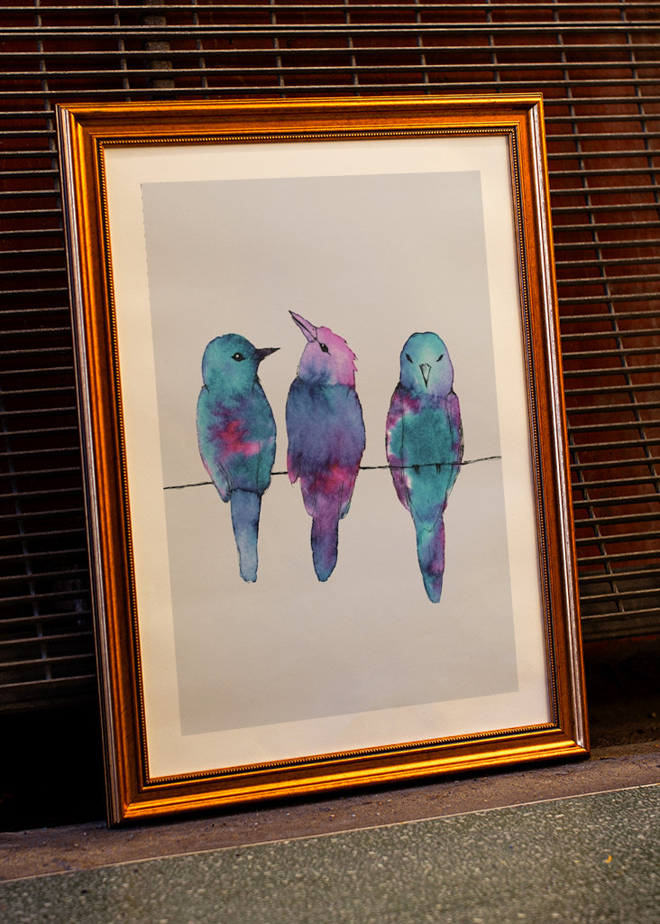  Three birds on a wire	