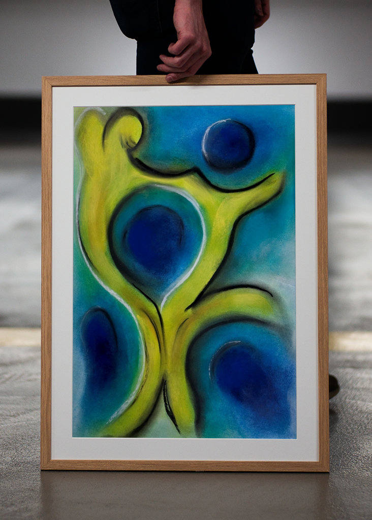 Dansend paar - pastelkrijt