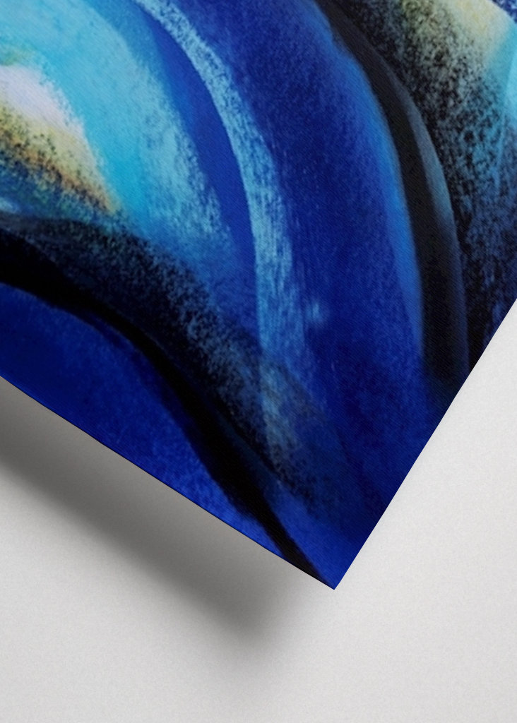 Blaue Eule - Pastellkreidebild