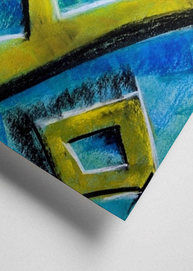 Abstrakte Formen in blau 