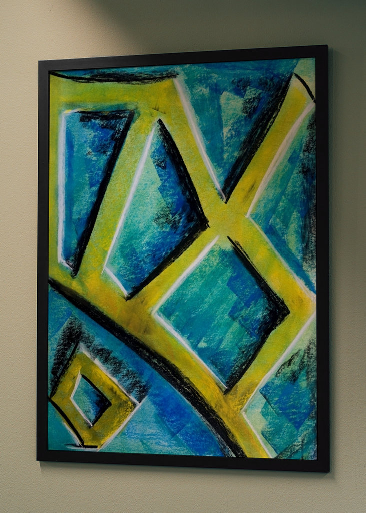 Abstrakte Formen in blau 