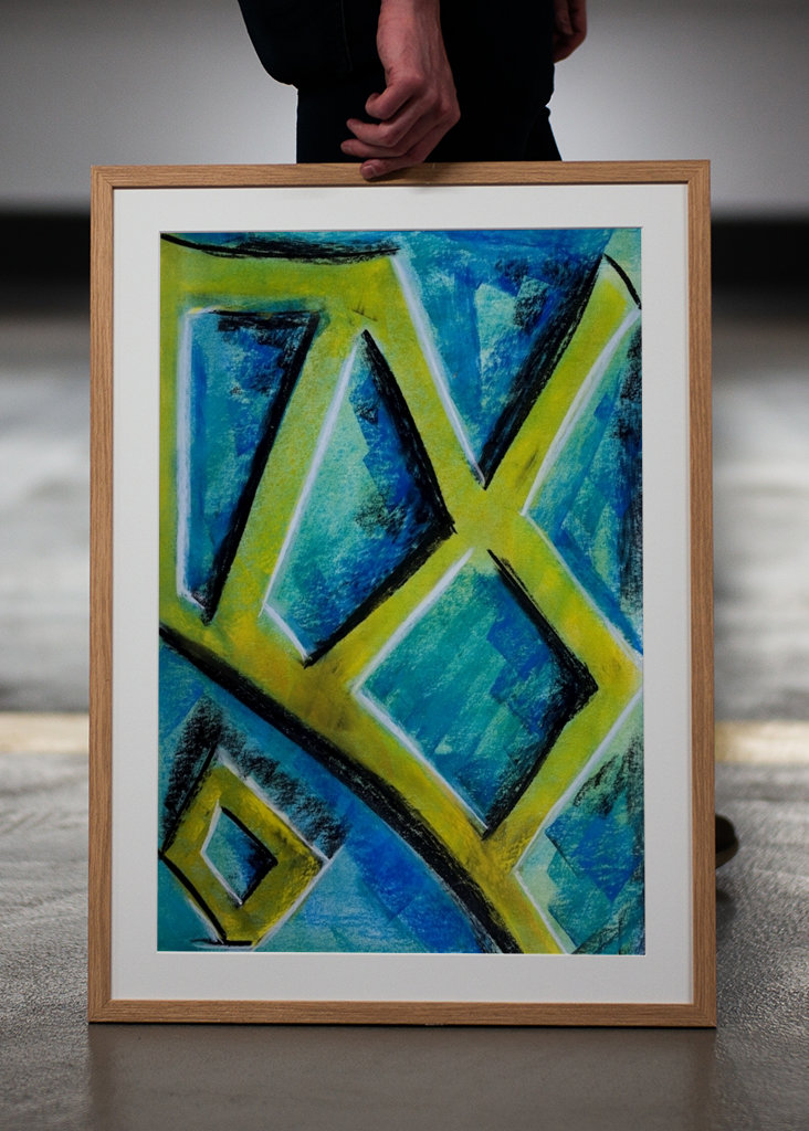 Abstrakte Formen in blau 