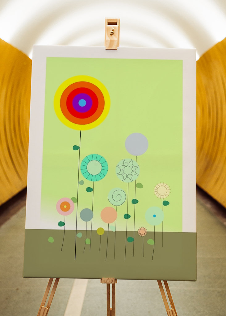 Rainbow flower with flowers