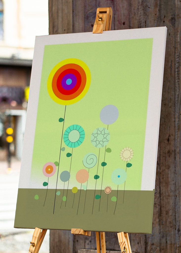 Rainbow flower with flowers