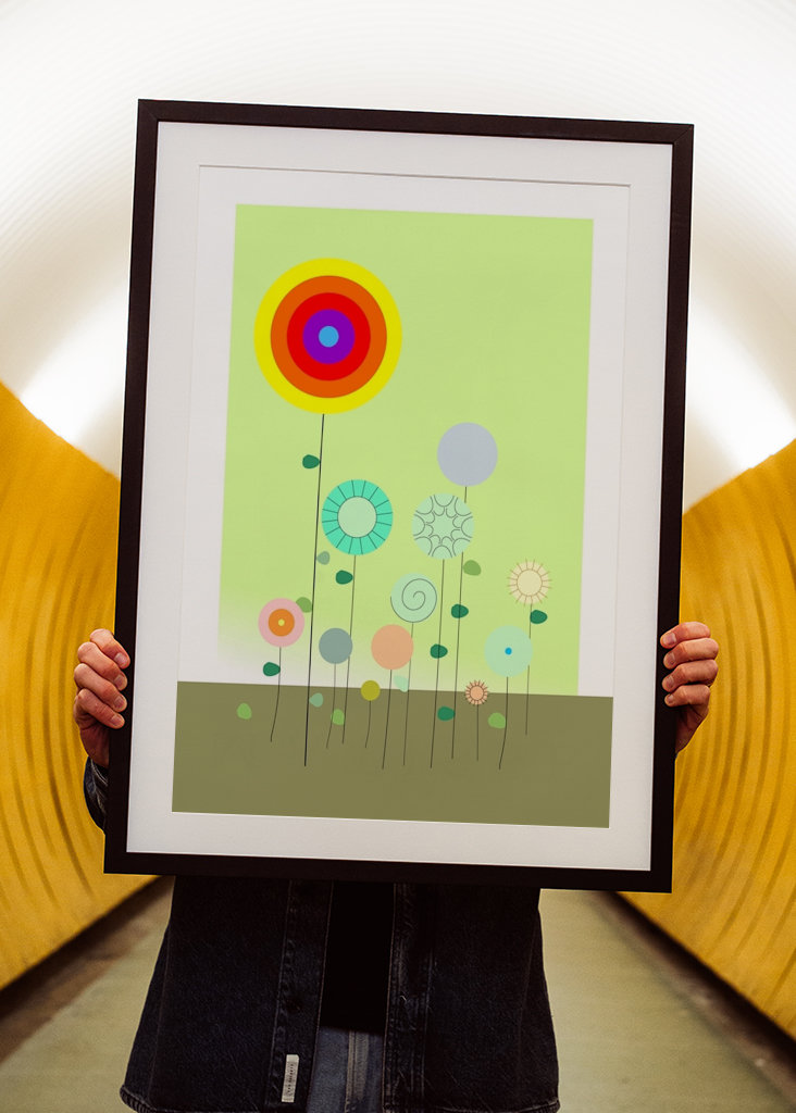 Rainbow flower with flowers