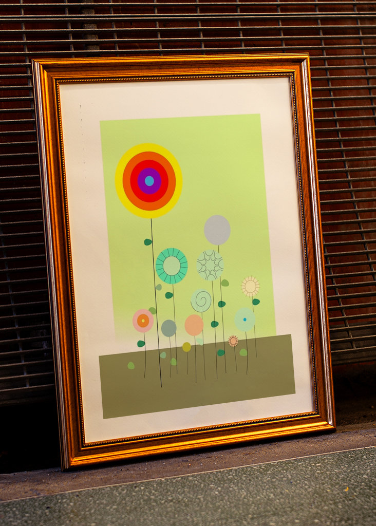 Rainbow flower with flowers