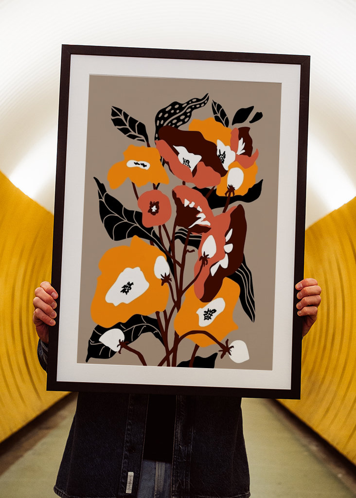 Solrige blomster i haven