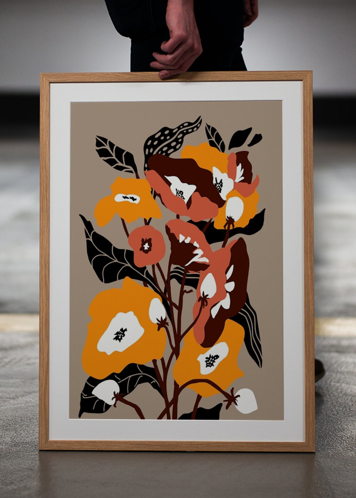 Solrige blomster i haven