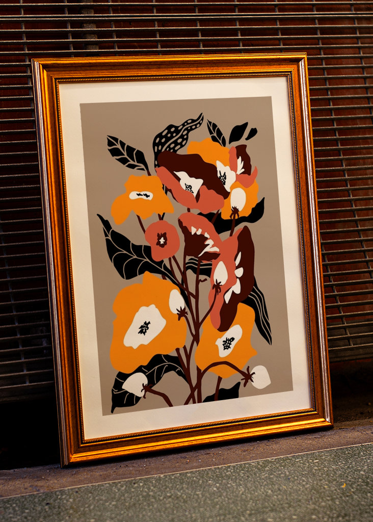 Solrige blomster i haven