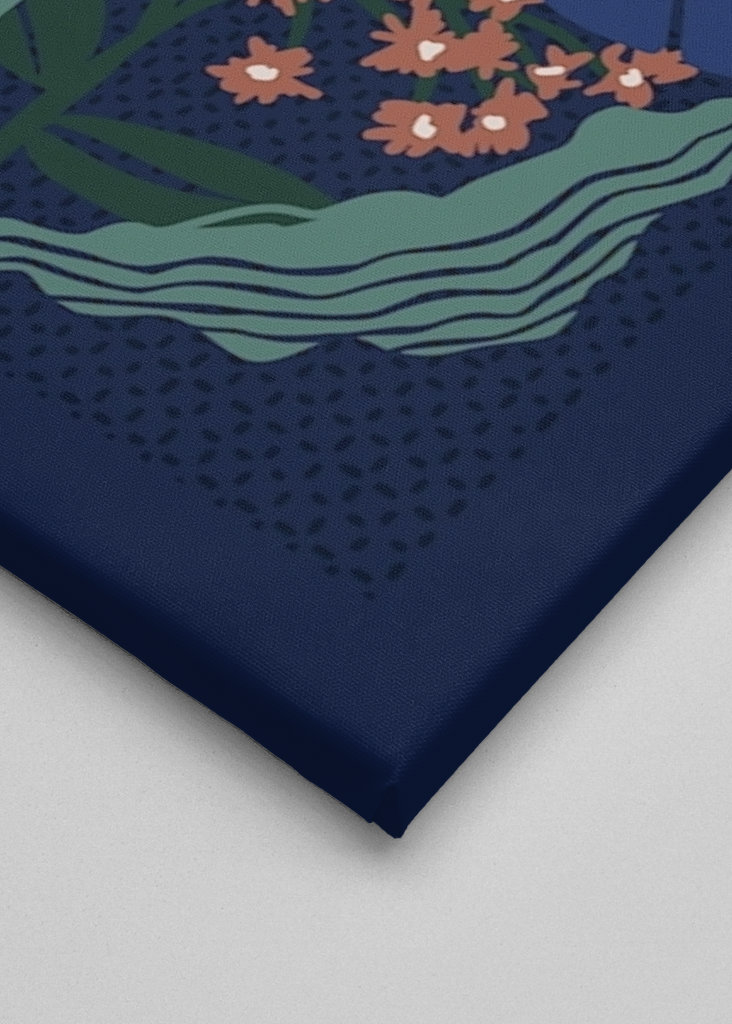 Klimts flowers dark blue